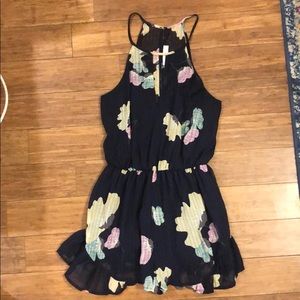 Navy floral romper